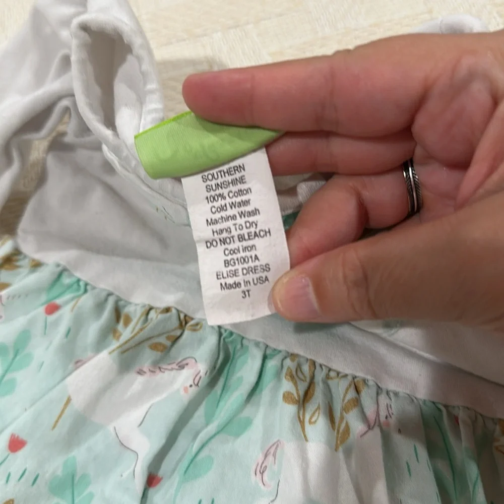 CLASSIC WHIMSY Unicorn Print Dress Girls Size 3T whimsical floral unicor…